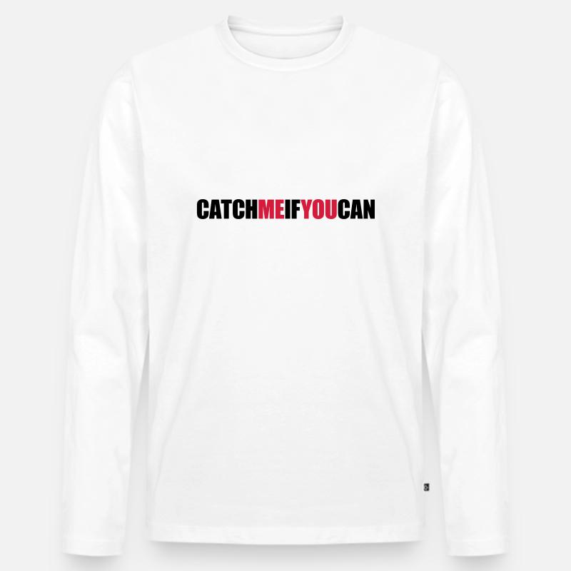 Schnell Catch Me - Männer Premium Bio Langarmshirt - Weiß