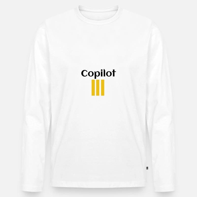 Copilot - Männer Premium Bio Langarmshirt - Weiß