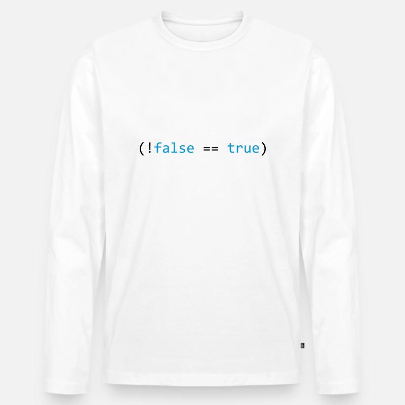 False is True - Männer Premium Bio Langarmshirt - Weiß