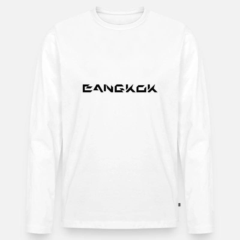 Bangkok II - Männer Premium Bio Langarmshirt - Weiß