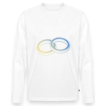 Eheringe Hochzeit - Männer Premium Bio Langarmshirt - Weiß - Vorne - Nico (187cm)