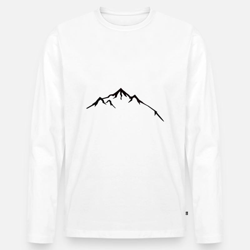 Berggipfel - Männer Premium Bio Langarmshirt - Weiß