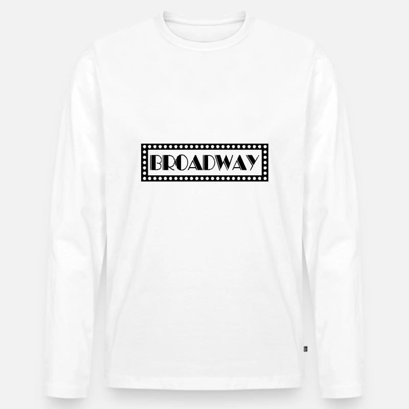 Broadway - Männer Premium Bio Langarmshirt - Weiß