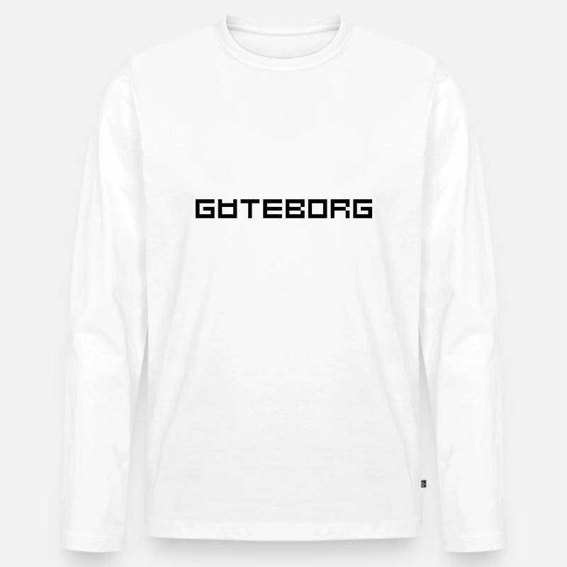Göteborg - Männer Premium Bio Langarmshirt - Weiß