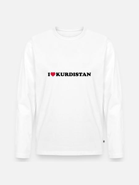 I love Kurdistan - Männer Premium Bio Langarmshirt - Weiß