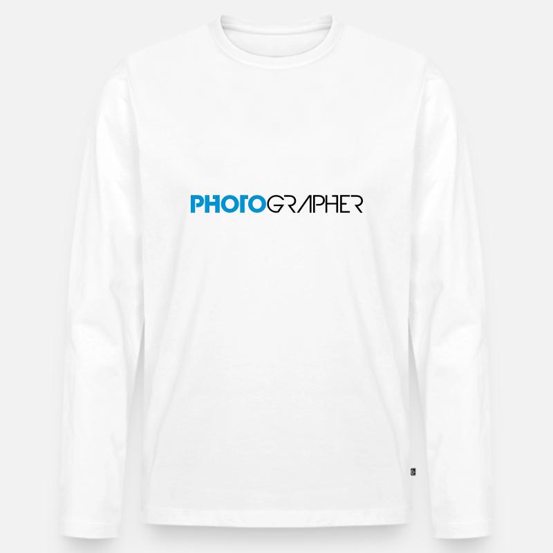 Cool Photographer Text Design - Männer Premium Bio Langarmshirt - Weiß