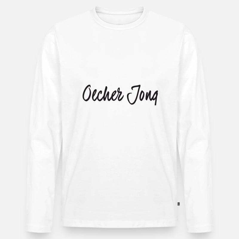 Oecher Jong - Männer Premium Bio Langarmshirt - Weiß