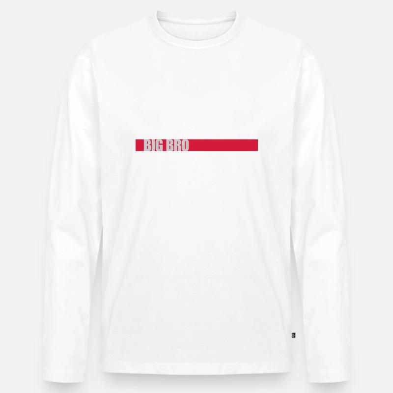 Big Bro Balken Logo - Männer Premium Bio Langarmshirt - Weiß