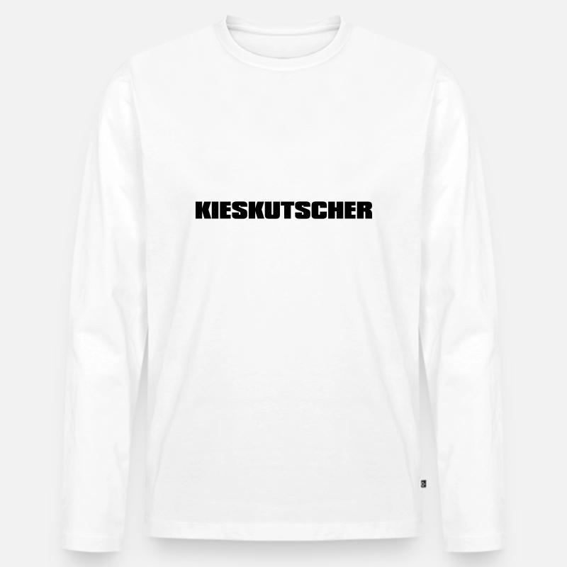 Kieskutscher, Kiesfahrer - Männer Premium Bio Langarmshirt - Weiß