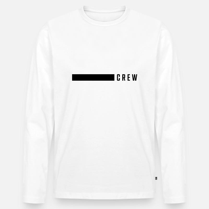 crew linie - Männer Premium Bio Langarmshirt - Weiß