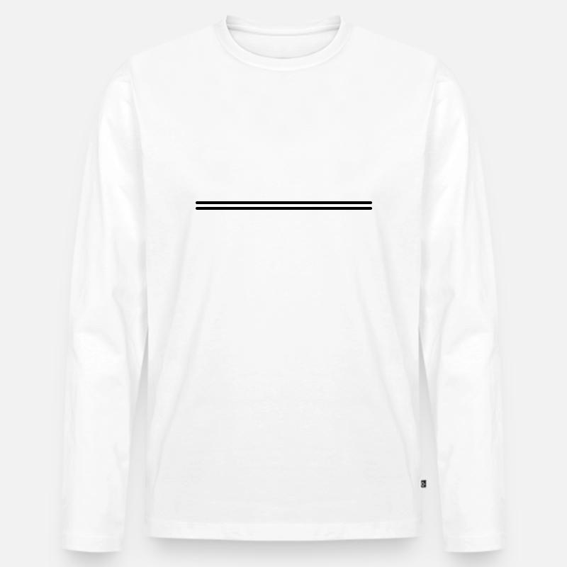 Doppelstrich - Männer Premium Bio Langarmshirt - Weiß