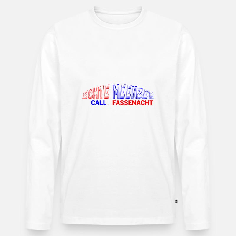 Das Geschenk zur Fastnacht er aus Mainz - Männer Premium Bio Langarmshirt - Weiß