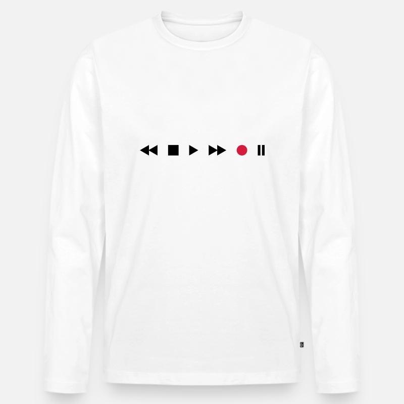 Tape Deck - Männer Premium Bio Langarmshirt - Weiß