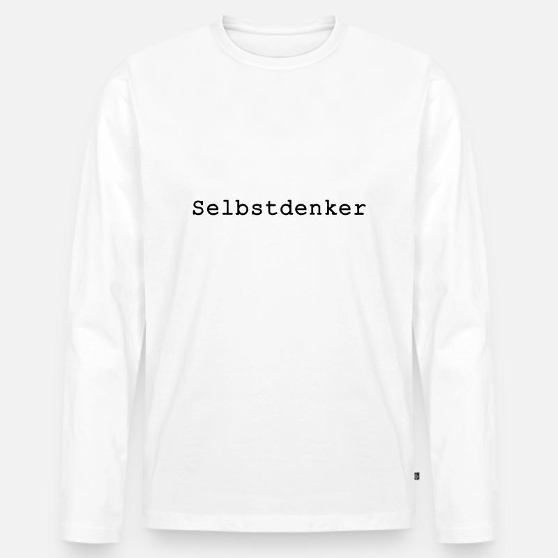 Selbstdenker - Männer Premium Bio Langarmshirt - Weiß