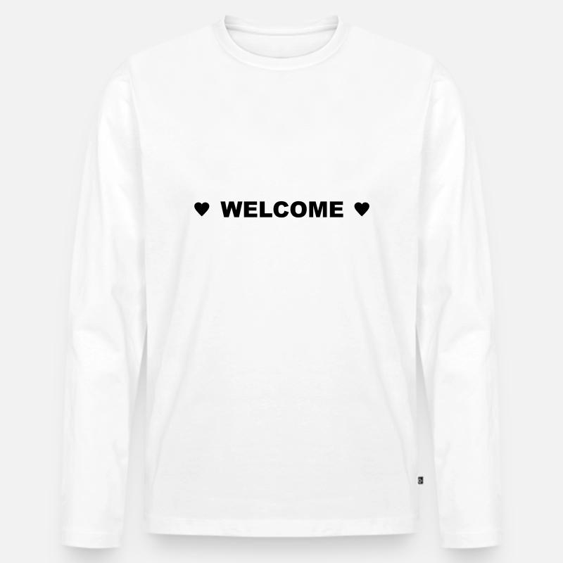 Welcome - Men's Premium Organic Long Sleeve Shirt - white
