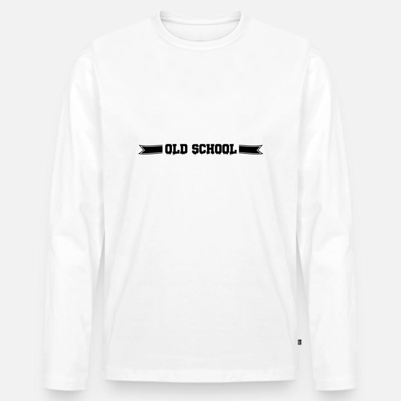 old school - Männer Premium Bio Langarmshirt - Weiß