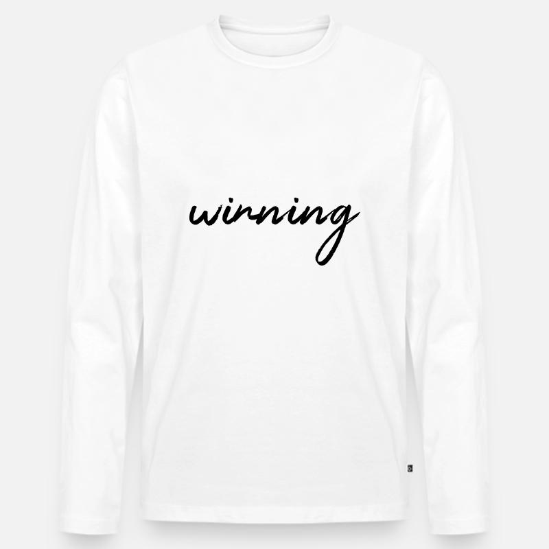winning - Männer Premium Bio Langarmshirt - Weiß