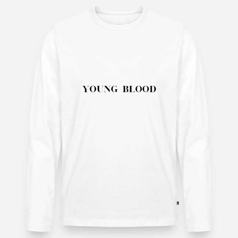 Junges Blut - Männer Premium Bio Langarmshirt - Weiß