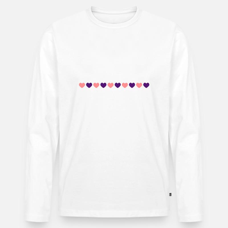 10 kleine herzen2 - Männer Premium Bio Langarmshirt - Weiß