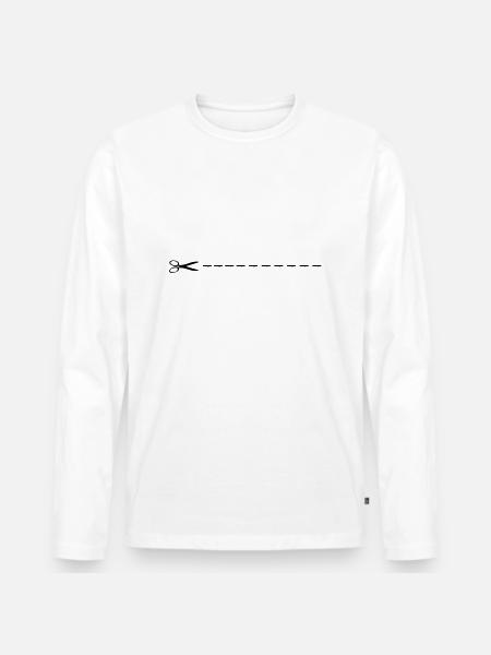 Schere - Männer Premium Bio Langarmshirt - Weiß