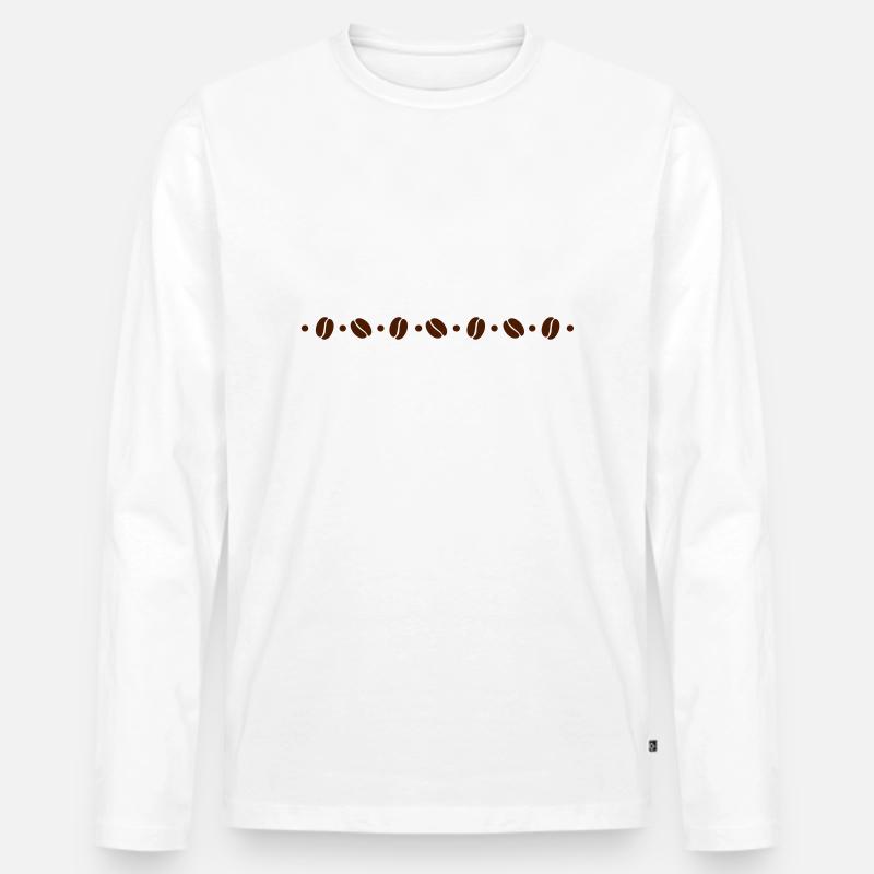 Kaffeebohnen - Männer Premium Bio Langarmshirt - Weiß