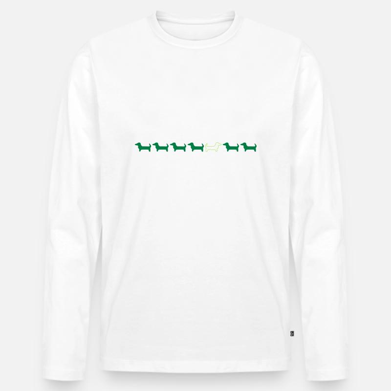 Dackelkarawane - Männer Premium Bio Langarmshirt - Weiß