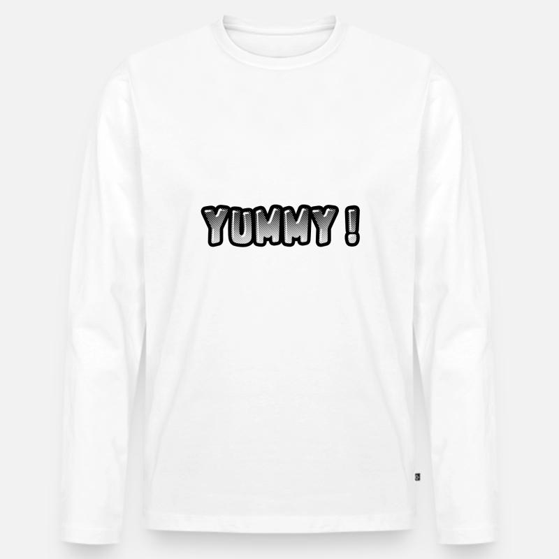YUMMY | Tolle Geschenk Idee - Männer Premium Bio Langarmshirt - Weiß