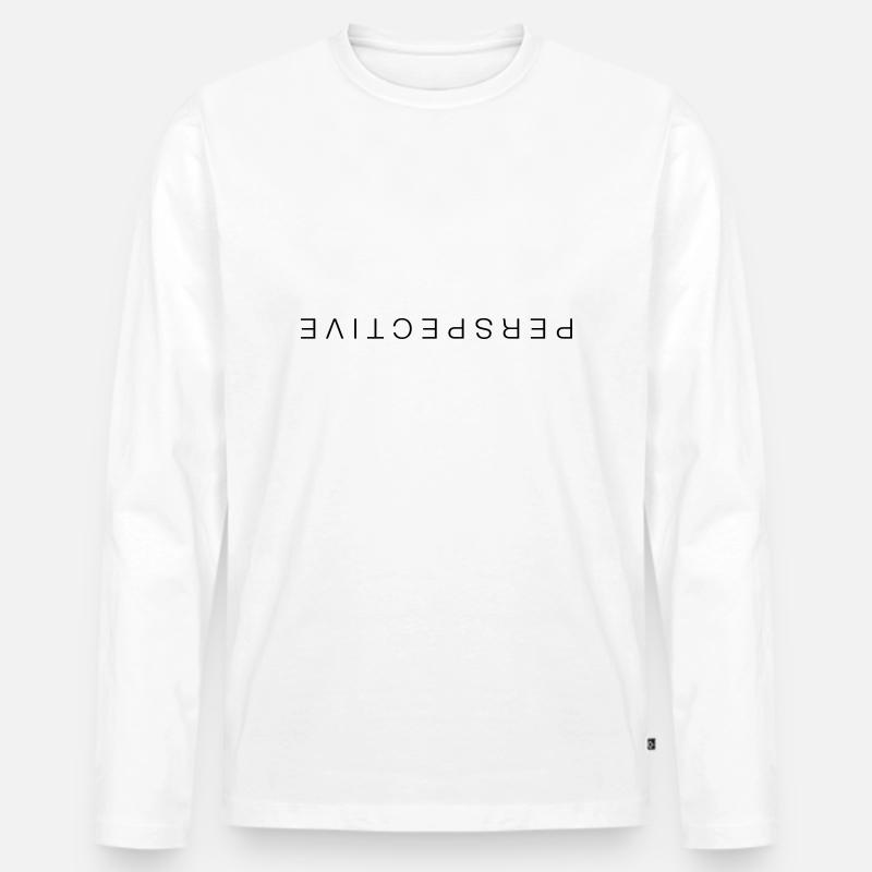 Perspective - Männer Premium Bio Langarmshirt - Weiß