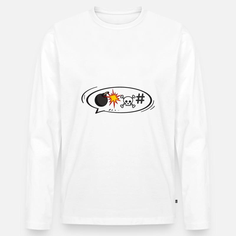 Wut Sprechblase - Männer Premium Bio Langarmshirt - Weiß