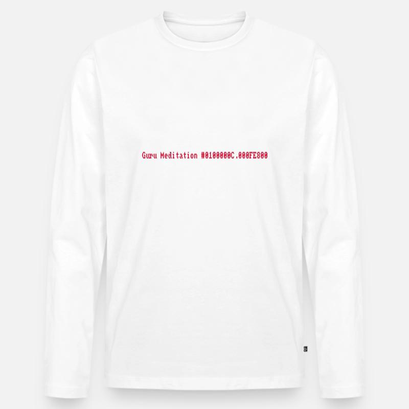 Guru Meditation - Männer Premium Bio Langarmshirt - Weiß