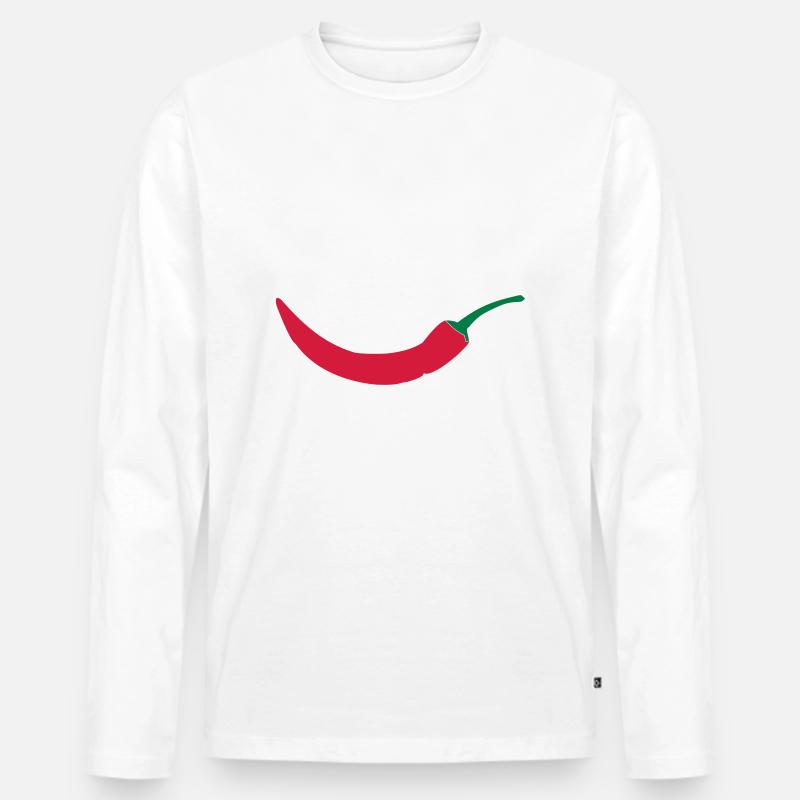 Red chilli - Männer Premium Bio Langarmshirt - Weiß