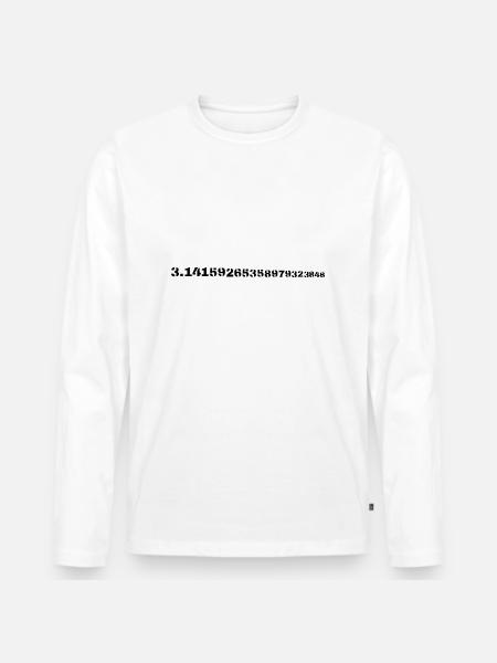 Pi - Men's Premium Organic Long Sleeve Shirt - white