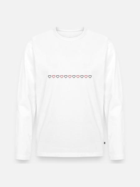 Heart Line Icon - Men's Premium Organic Long Sleeve Shirt - white