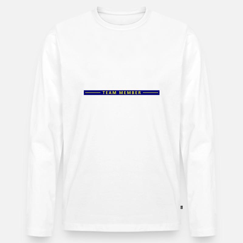 Team Mitglied Linie - Männer Premium Bio Langarmshirt - Weiß