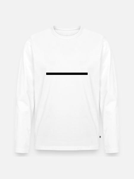 Strich dick - Männer Premium Bio Langarmshirt - Weiß