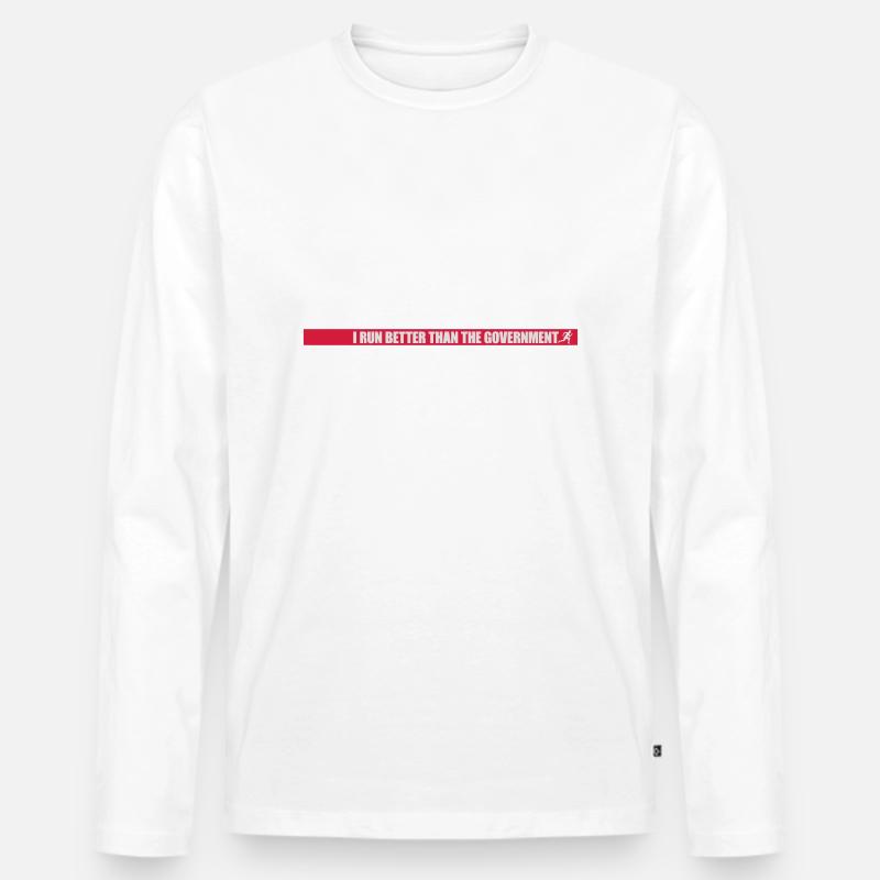 run better than government - Männer Premium Bio Langarmshirt - Weiß