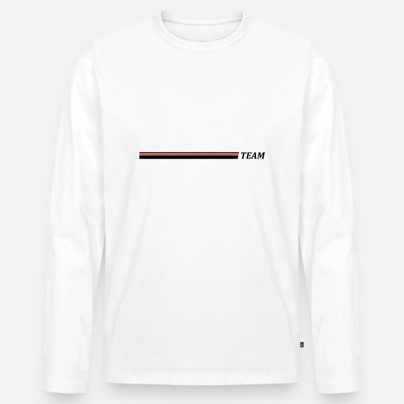 Team Strich - Männer Premium Bio Langarmshirt - Weiß