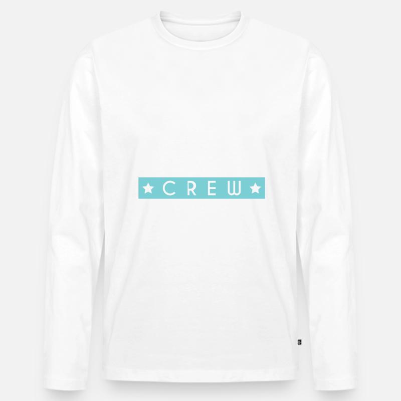 Bachelor Crew - Männer Premium Bio Langarmshirt - Weiß