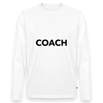 Coach - Männer Premium Bio Langarmshirt - Weiß - Vorne - Nico (187cm)