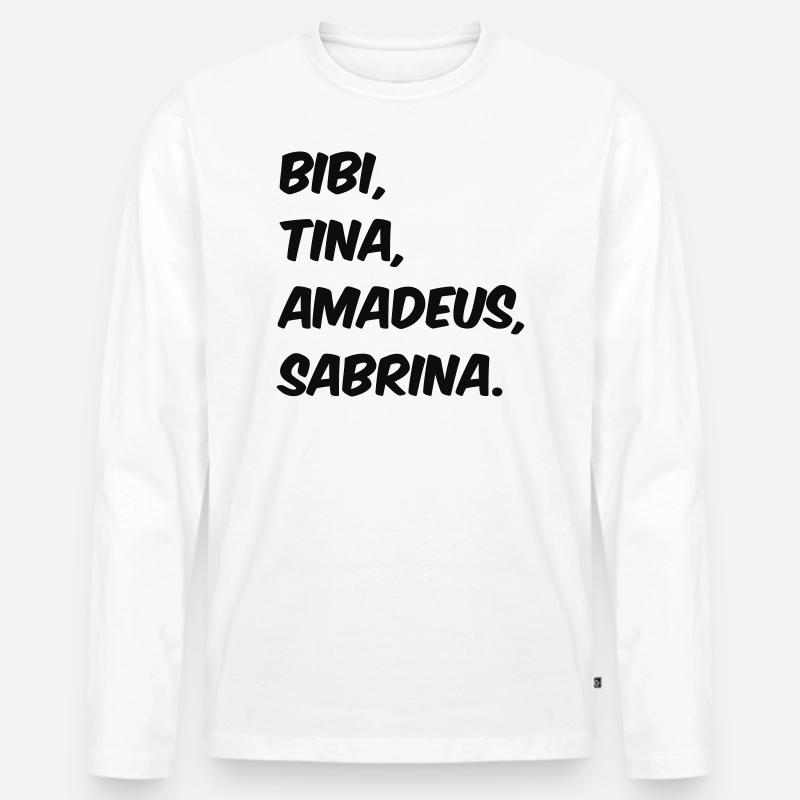 Bibi und Tina Typographie - Männer Premium Bio Langarmshirt - Weiß