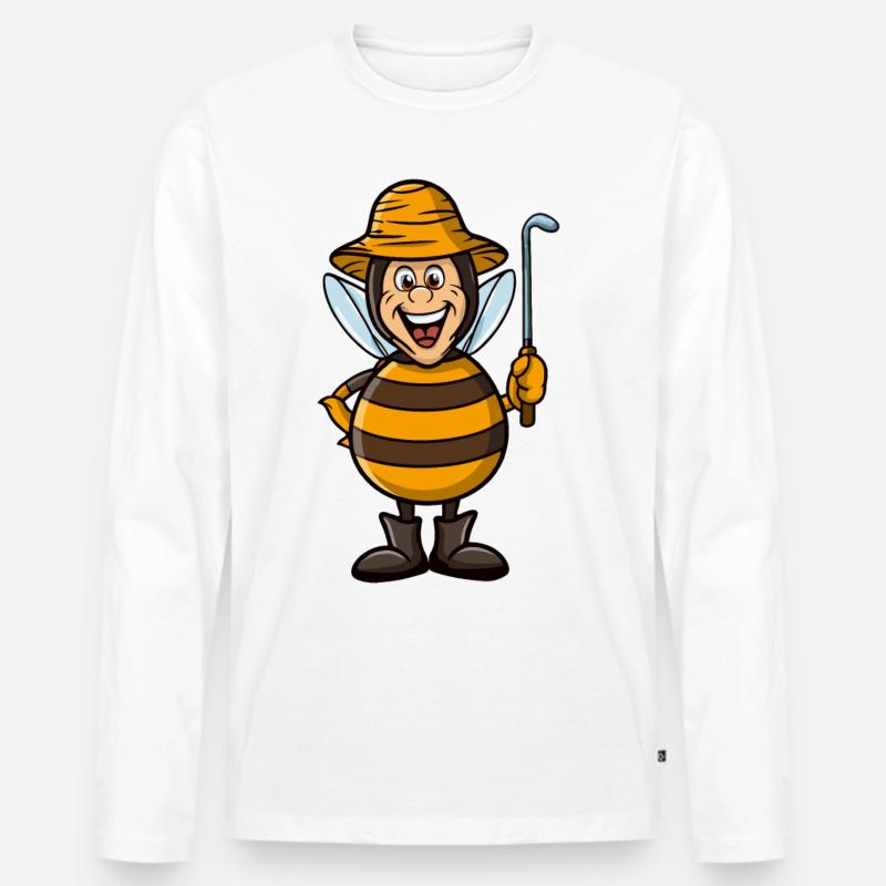 lustiger Imker als Biene - Männer Premium Bio Langarmshirt - Weiß