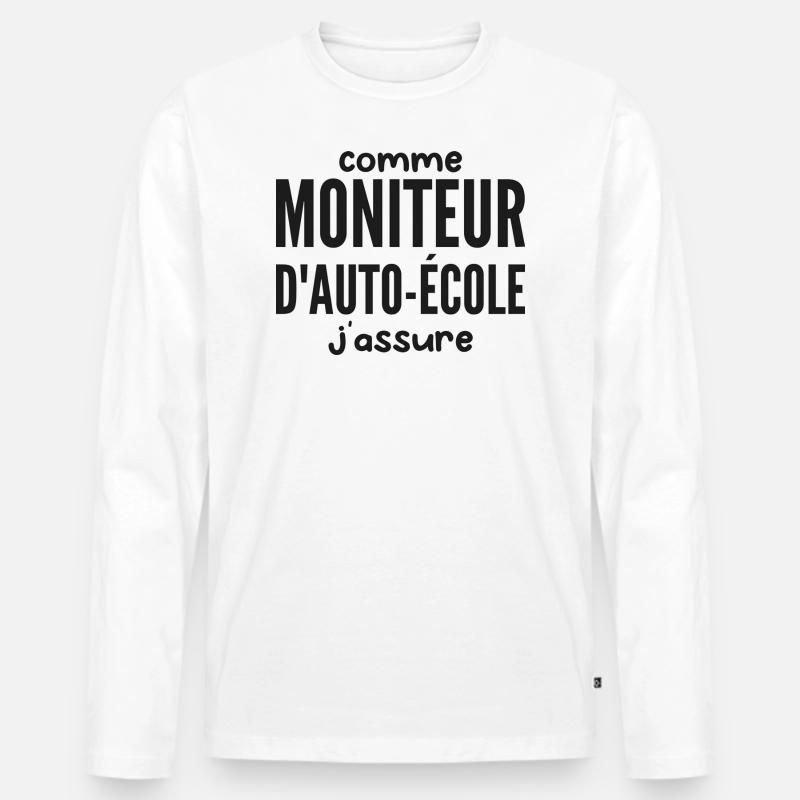 Fahrschul-Instruktor - Männer Premium Bio Langarmshirt - Weiß