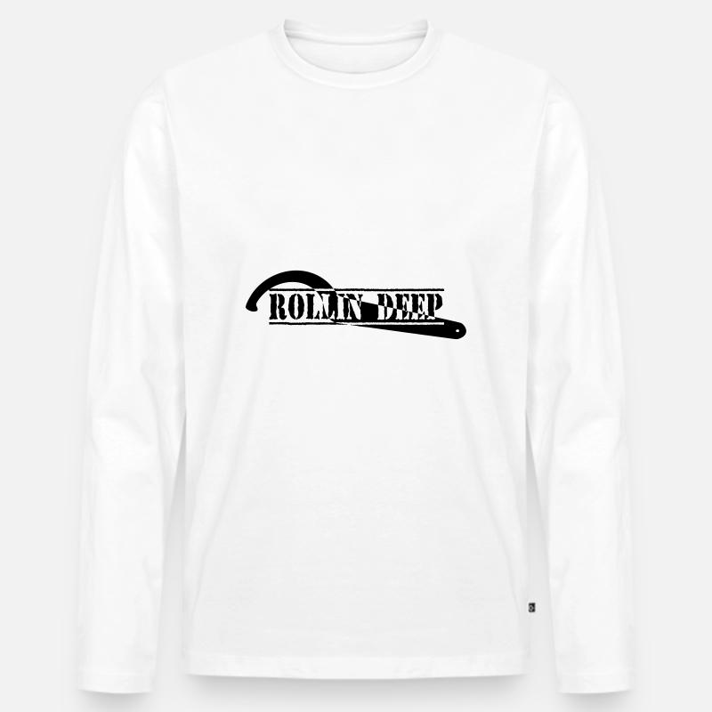 ROLLINDEEP - Männer Premium Bio Langarmshirt - Weiß