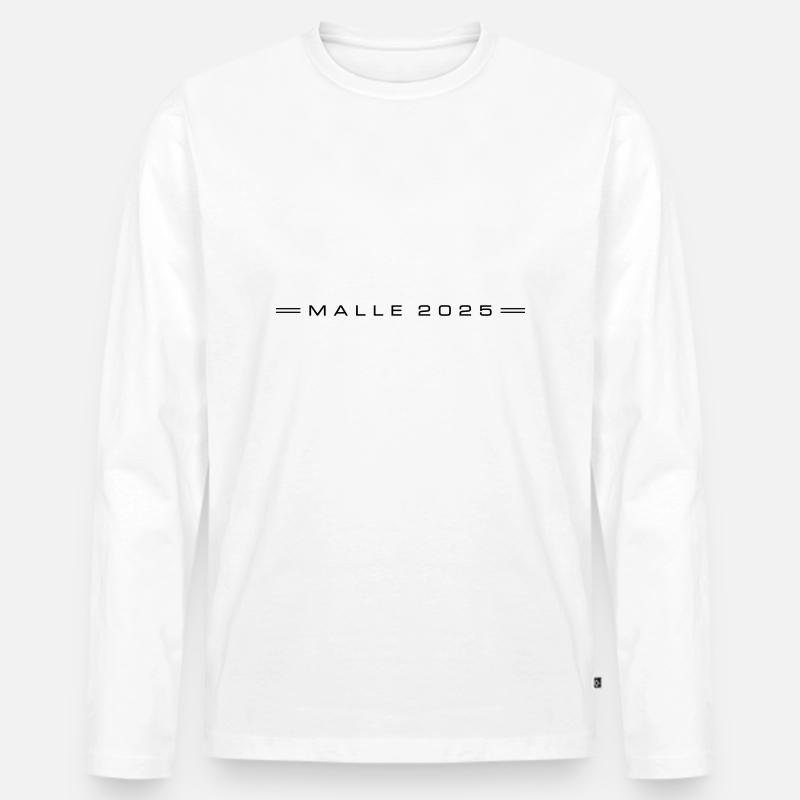 Malle 2025 - Männer Premium Bio Langarmshirt - Weiß