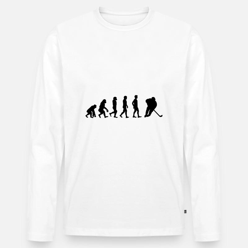 Evolution Eishockey - Männer Premium Bio Langarmshirt - Weiß