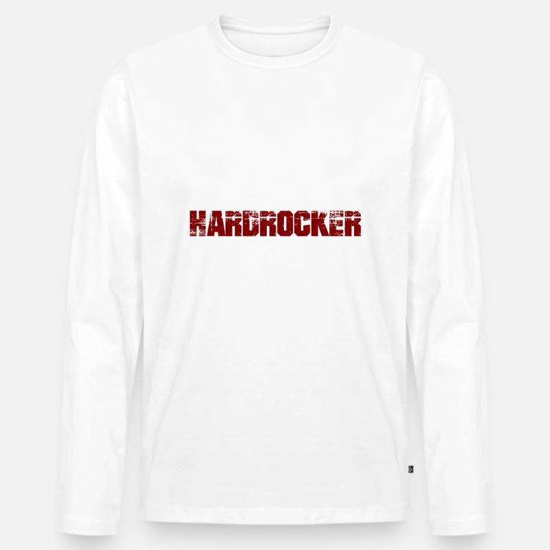 Hardrocker - Männer Premium Bio Langarmshirt - Weiß