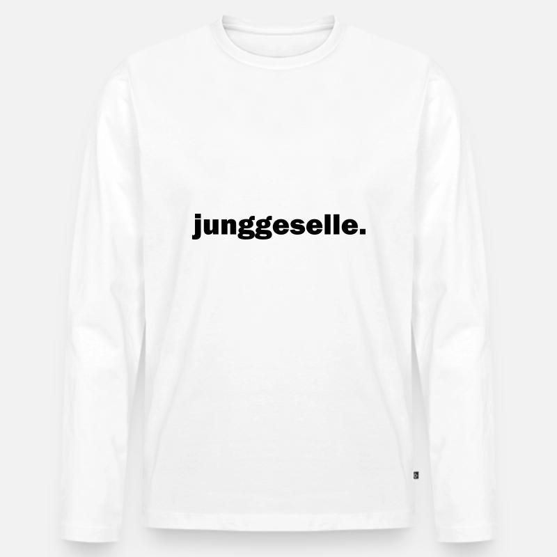 Junggeselle - Männer Premium Bio Langarmshirt - Weiß