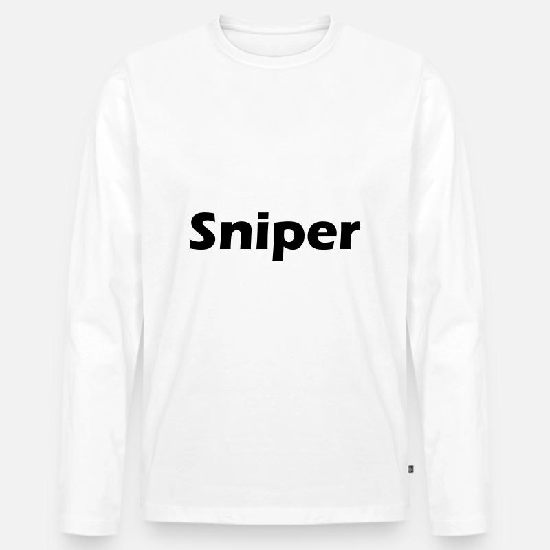 Sniper JH - Männer Premium Bio Langarmshirt - Weiß