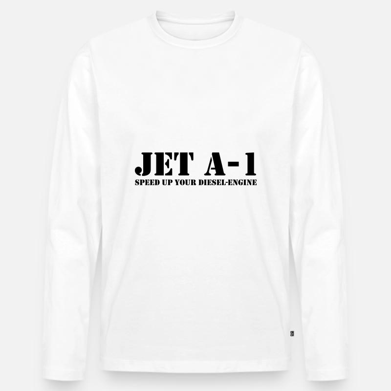 Jet A-1 diesel - Männer Premium Bio Langarmshirt - Weiß