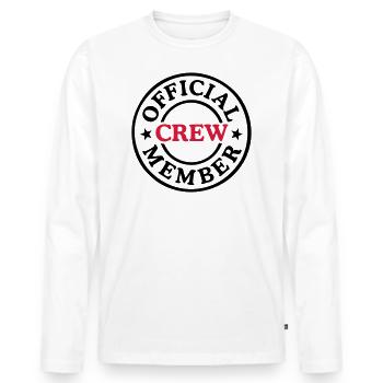 Membre d'équipage officiel * Team Team Member - T-shirt manches longues Premium bio Homme - blanc - Devant - Nico (187cm)